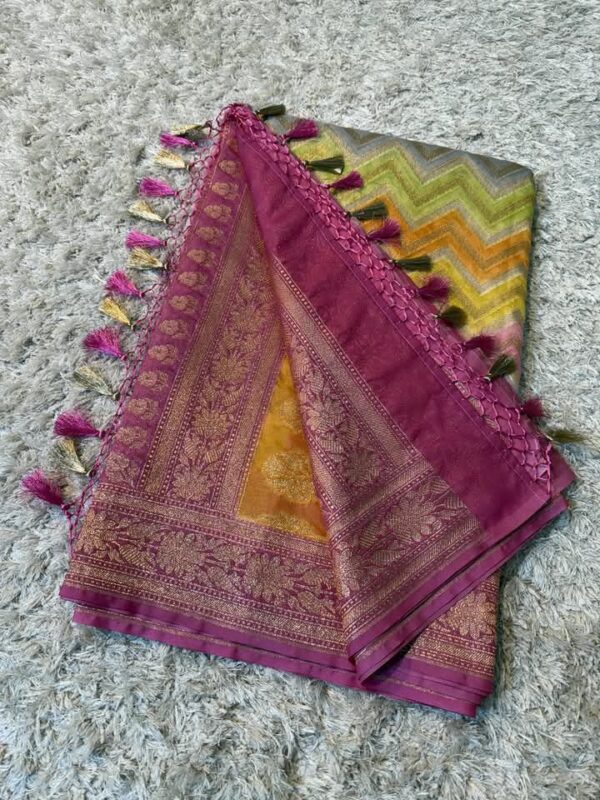 BANARASI KATAN HAND BRS RANG KAT SAREE