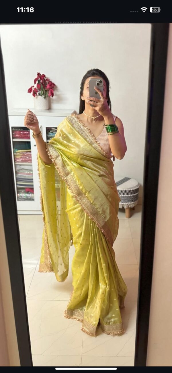 DYEBLE TISSUE ZARI SILK SAREE