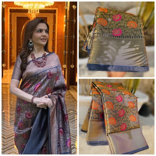 Nita ambani maam inspired katan silk saree