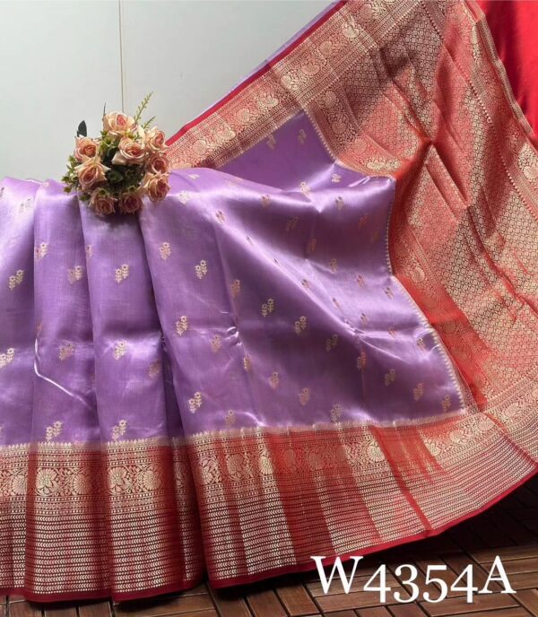 BANARSI DYEBLE KORA ORGANZA SOFT SILK SAREE