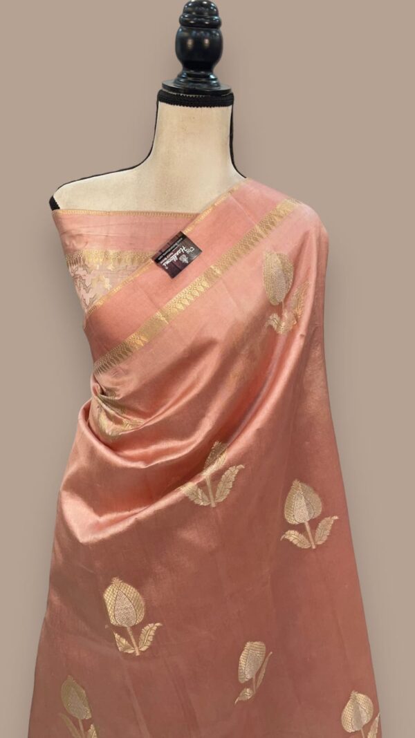 Dyeble katan silk saree zari mina buta design soft silk saree