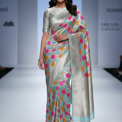 Banarasi Mashru Katan Rangkat Pattern Saree