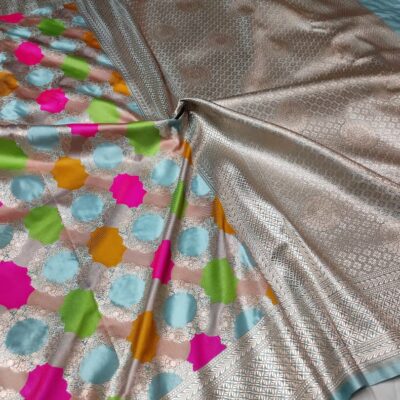 Banarasi Mashru Katan Rangkat Pattern Saree