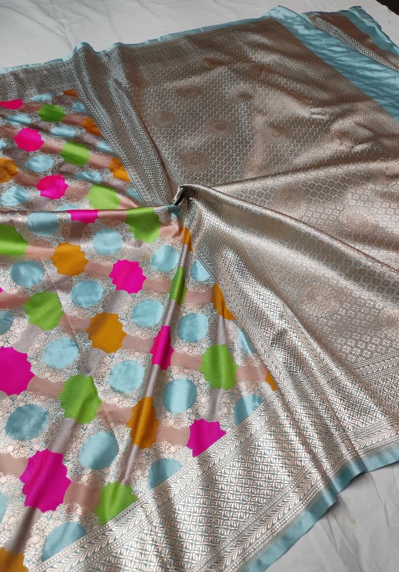 Banarasi Mashru Katan Rangkat Pattern Saree