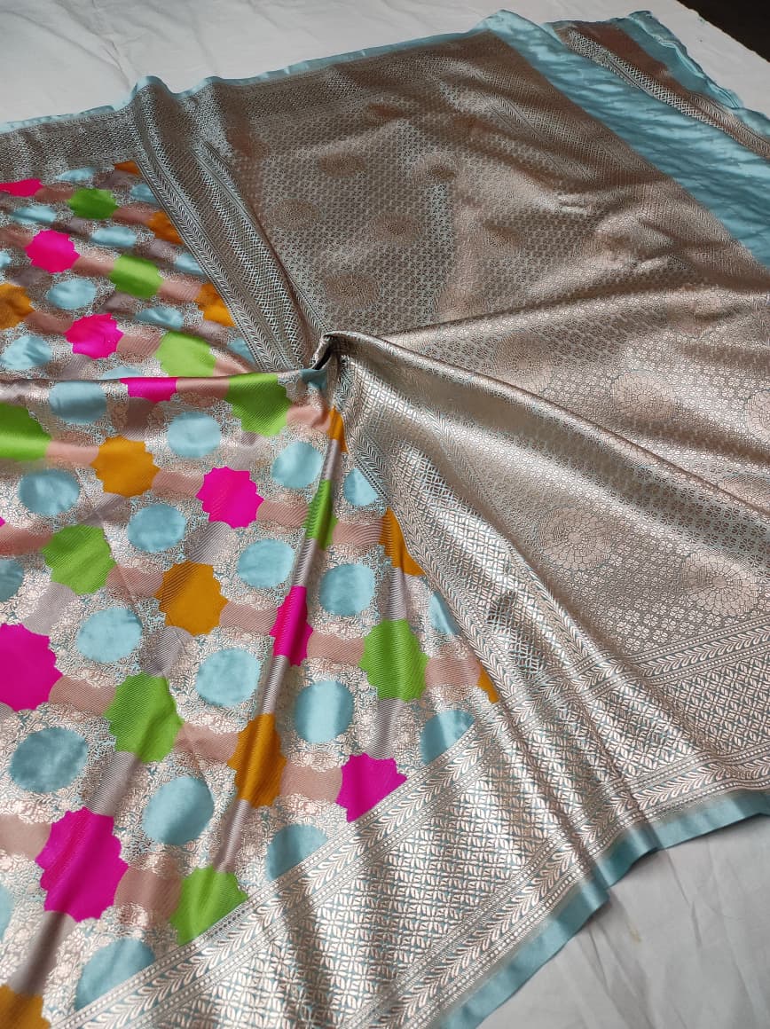 Banarasi Mashru Katan Rangkat Pattern Saree