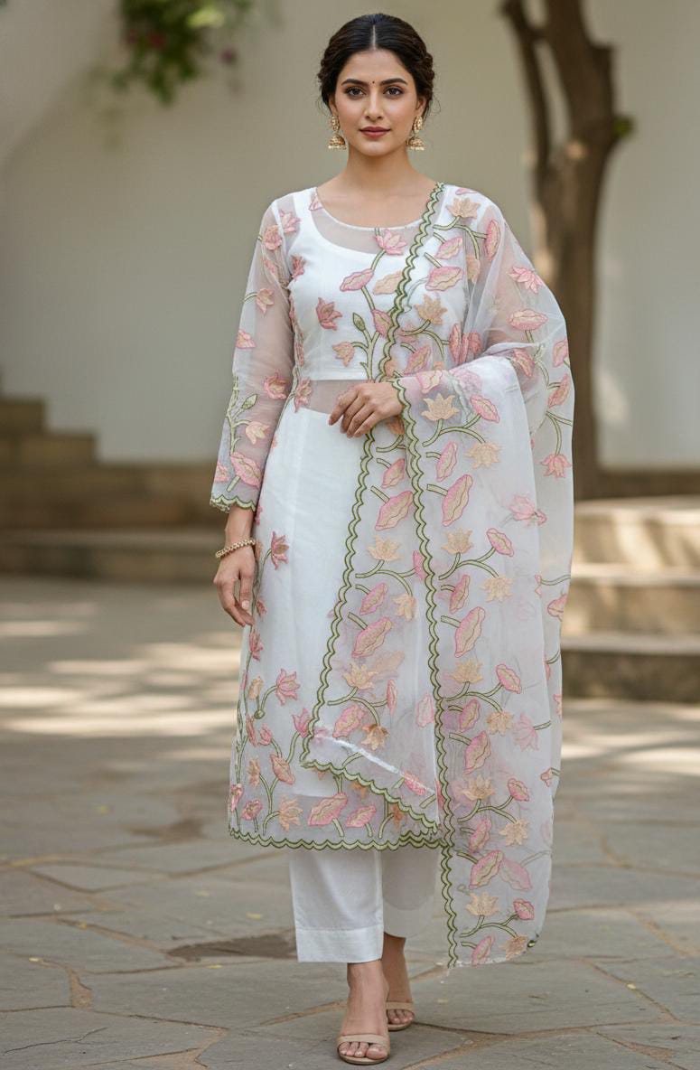 Banarasi Unstitched Organza Silk Embroidery Suits
