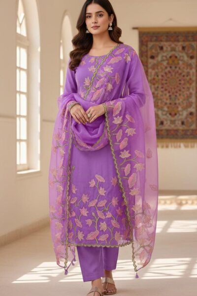 Banarasi Unstitched Organza Silk Embroidery Suits
