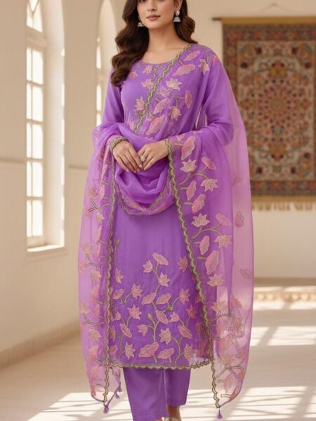Banarasi Unstitched Organza Silk Embroidery Suits