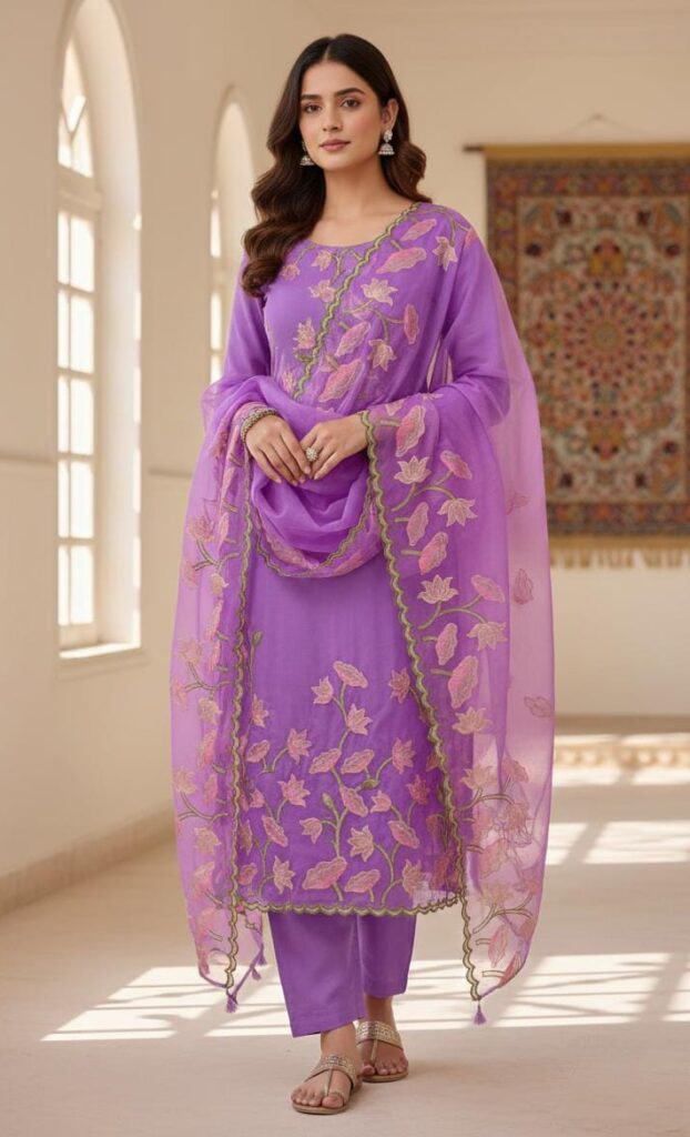 Banarasi Unstitched Organza Silk Embroidery Suits
