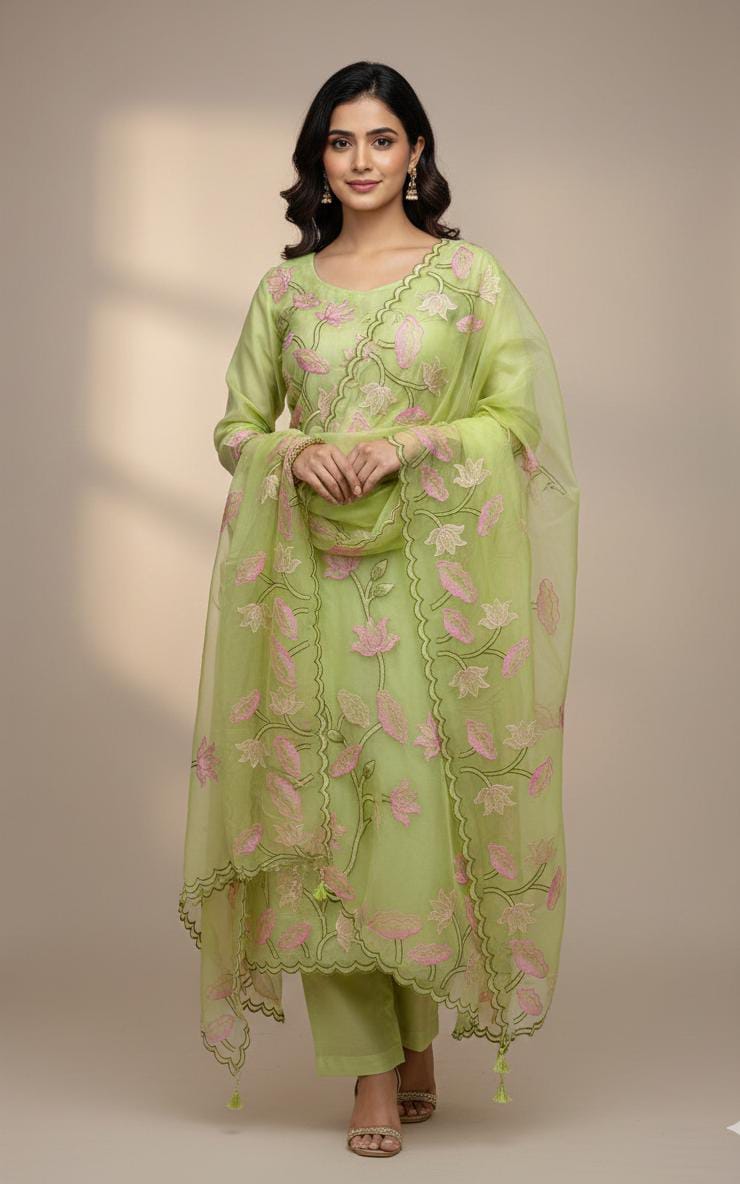Banarasi Unstitched Organza Silk Embroidery Suits