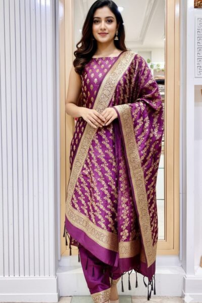 Banarasi Semi Katan Suit