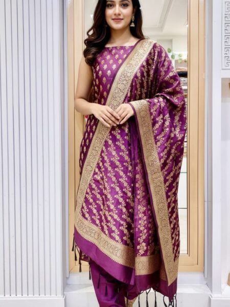 Banarasi Semi Katan Suit