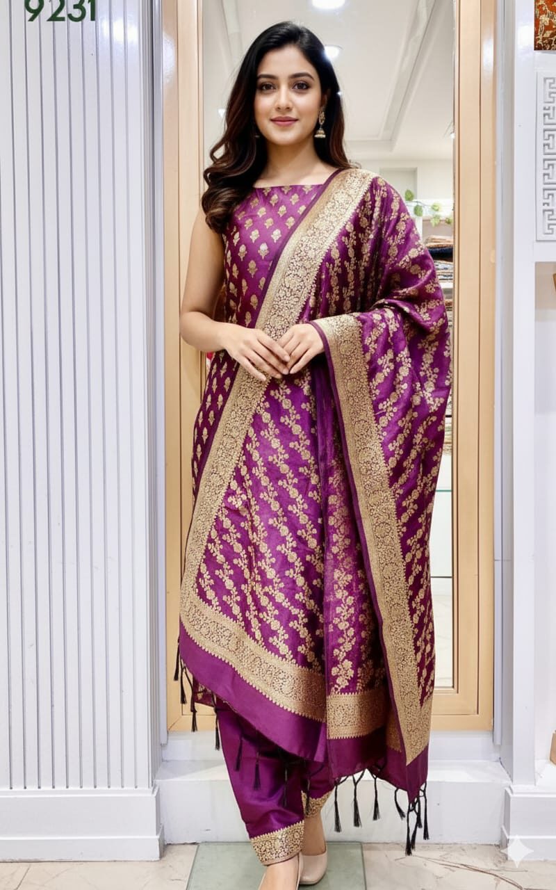 Banarasi Semi Katan Suit