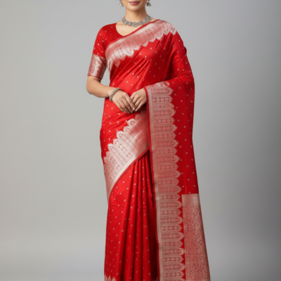 Banarasi Mashru Silk Iskart Border