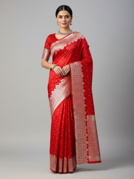 Banarasi Mashru Silk Iskart Border