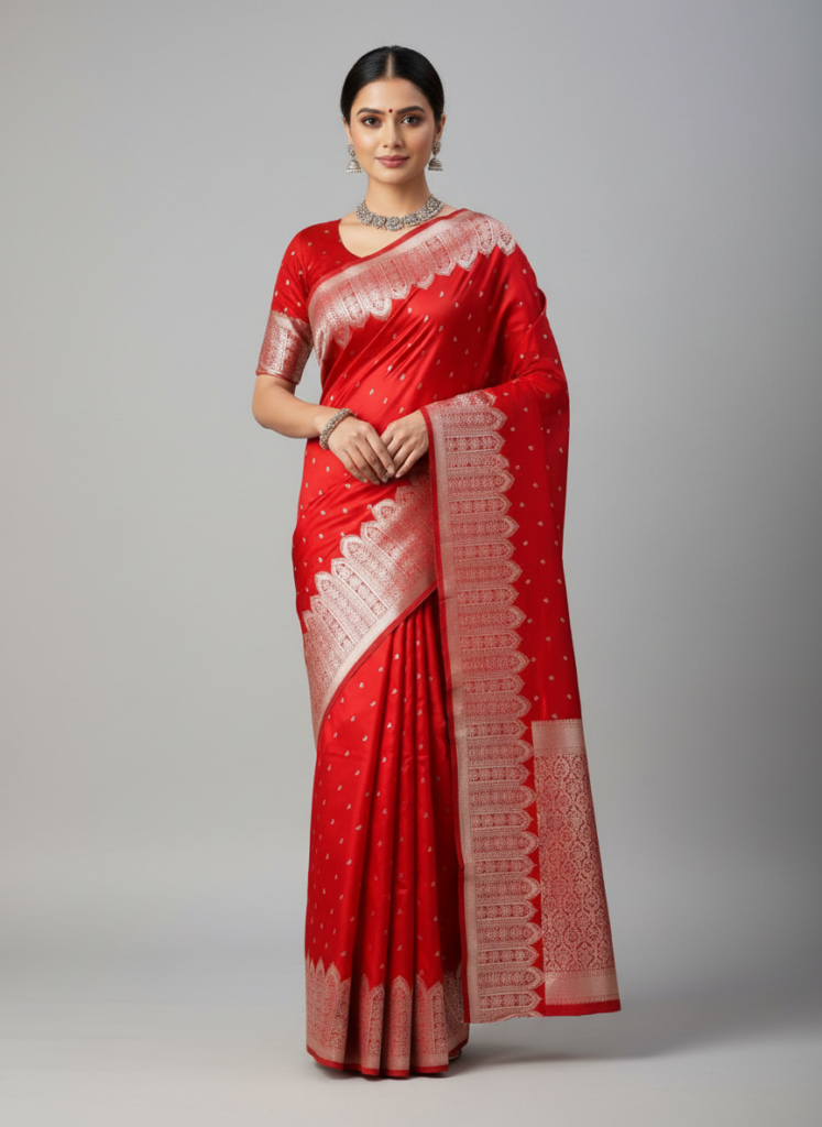 Banarasi Mashru Silk Iskart Border