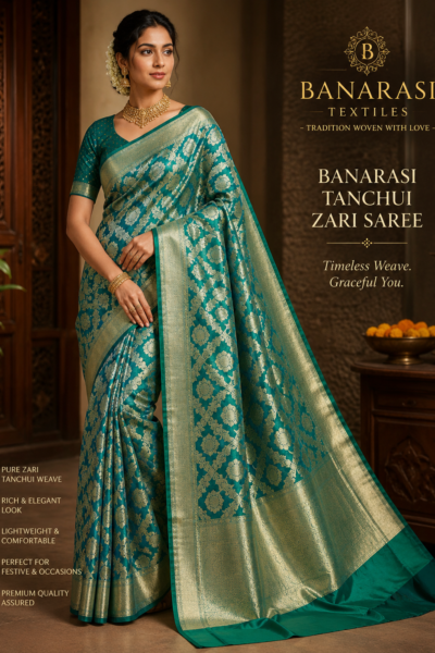 Premium Banarasi Soft Silk Tanchui Rich Zari Weaving Saree