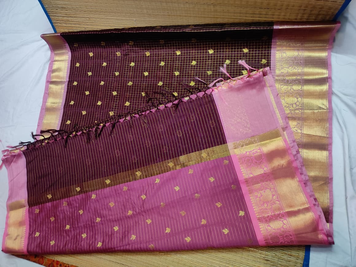Banarasi Trending Check Buti Saree
