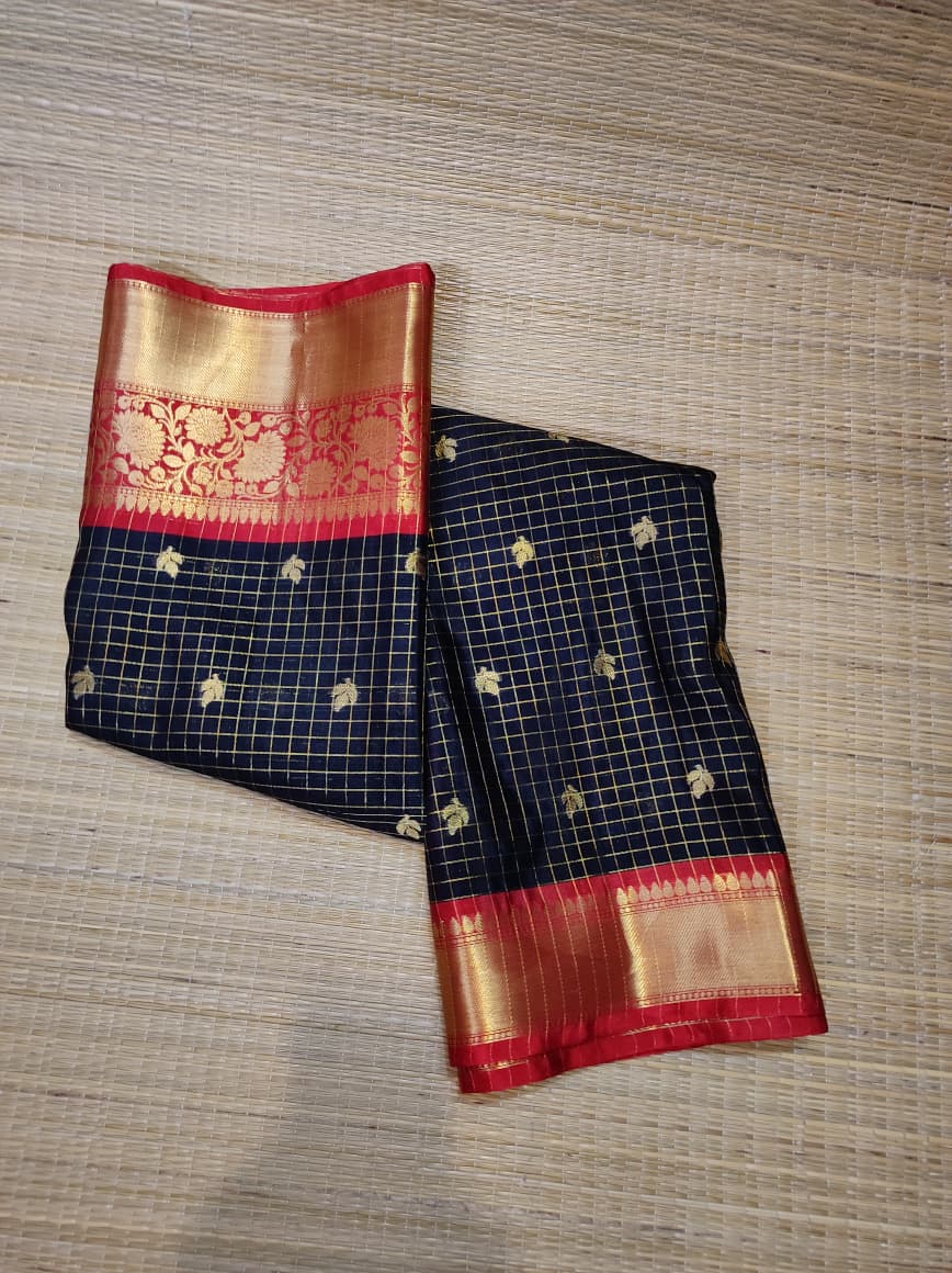 Banarasi Trending Check Buti Saree