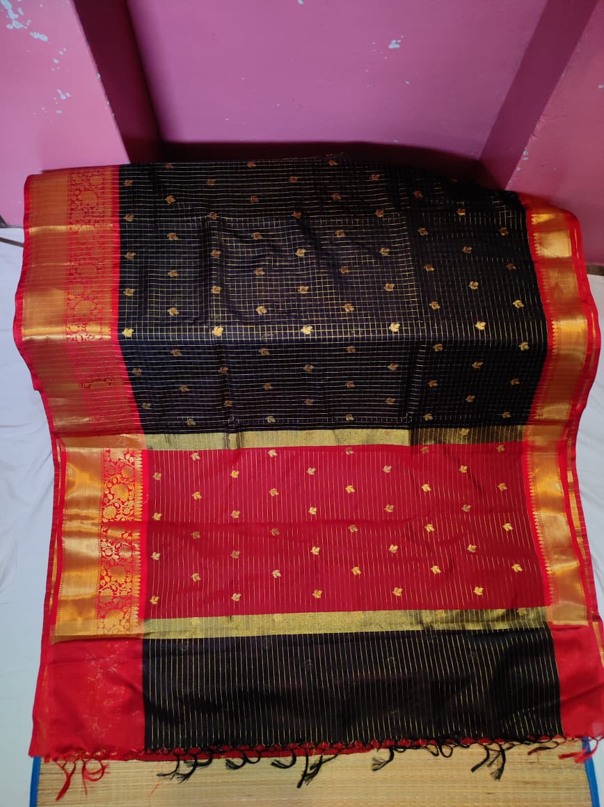 Banarasi Trending Check Buti Saree