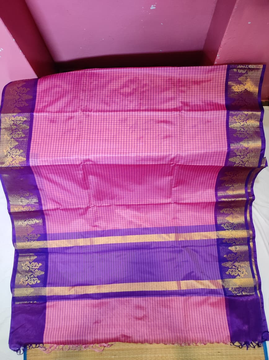 Banarasi Soft Silk Chek Desing Saree