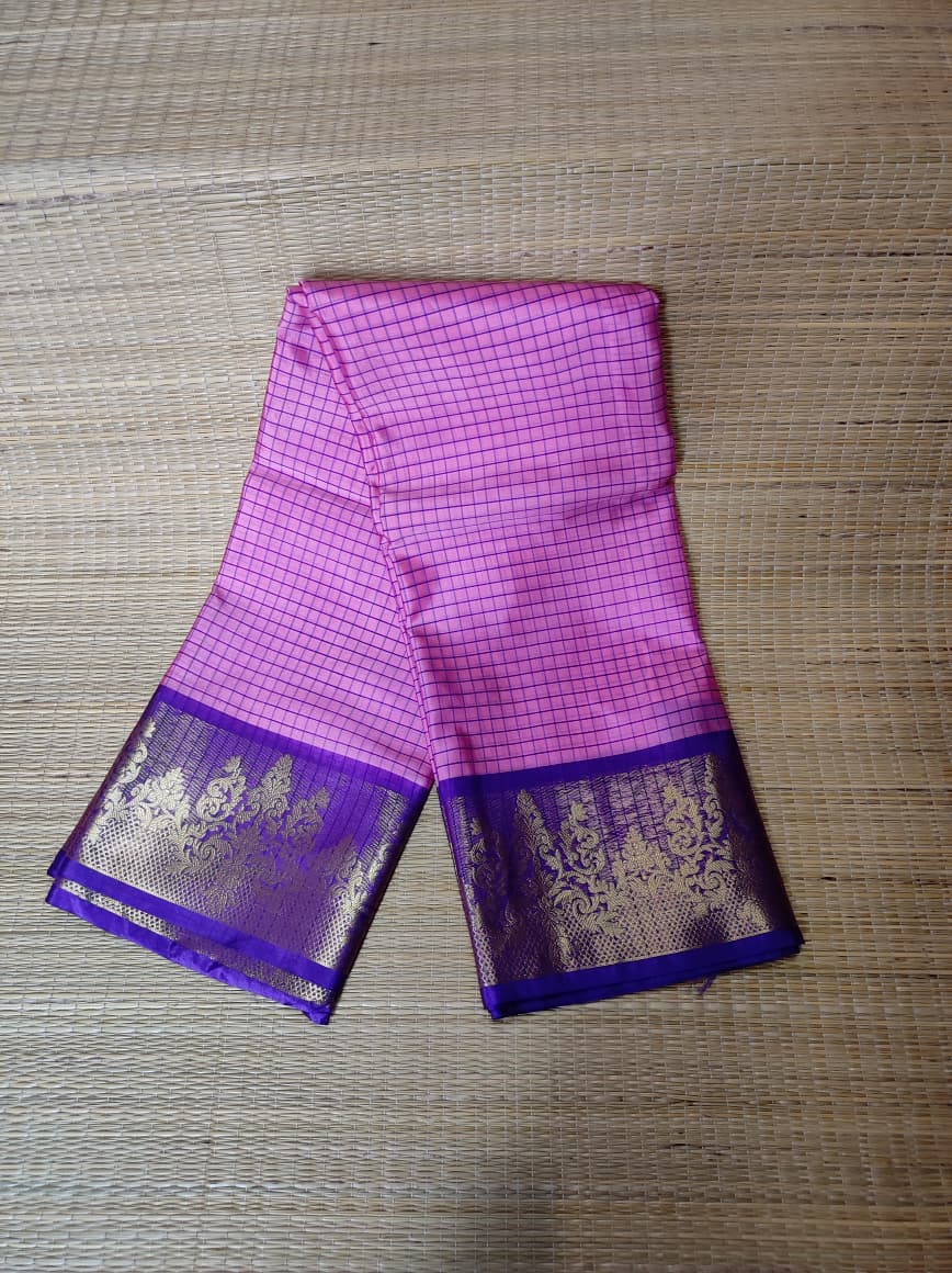 Banarasi Soft Silk Chek Desing Saree