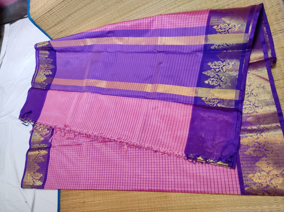 Banarasi Soft Silk Chek Desing Saree