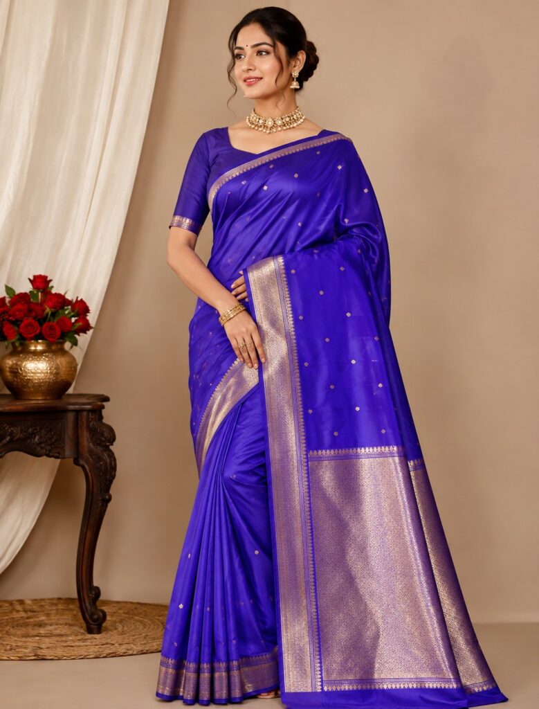 Banarasi Pure Handloom Kadua Lock Zari Weaving Saree