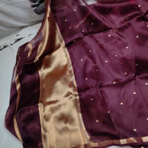 Banarasi Pure Handloom Kora Kaduwa Saree with Interlocked Buti & Rich Zari Pallu