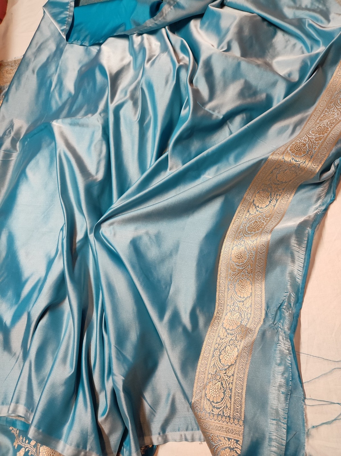 Banarasi Mushru Katan Soft Silk Saree with Gold Zari Weaving | Wedding & Festive Wear | Running Blouse