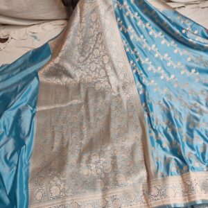 Banarasi Mushru Katan Soft Silk Saree with Gold Zari Weaving | Wedding & Festive Wear | Running Blouse