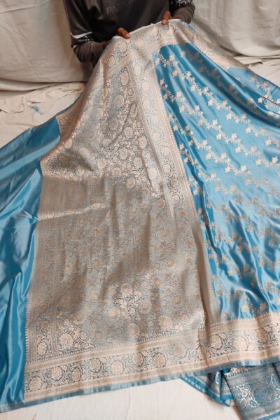 Banarasi Mushru Katan Soft Silk Saree with Gold Zari Weaving | Wedding & Festive Wear | Running Blouse