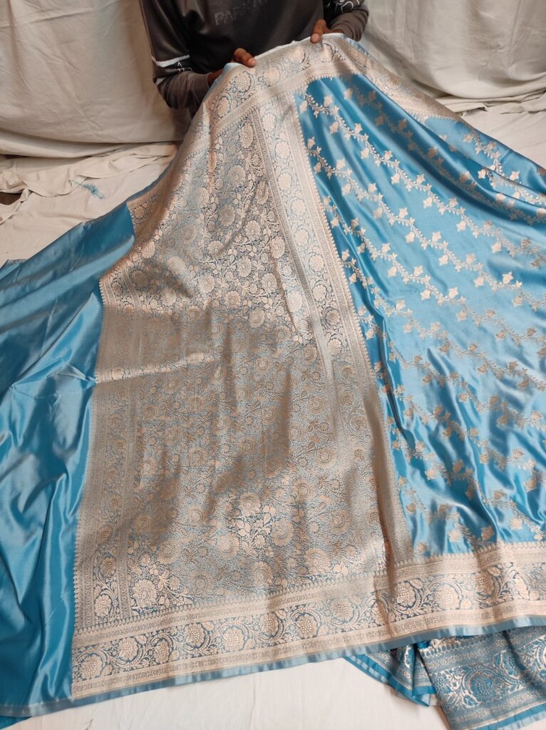 Banarasi Mushru Katan Soft Silk Saree with Gold Zari Weaving | Wedding & Festive Wear | Running Blouse