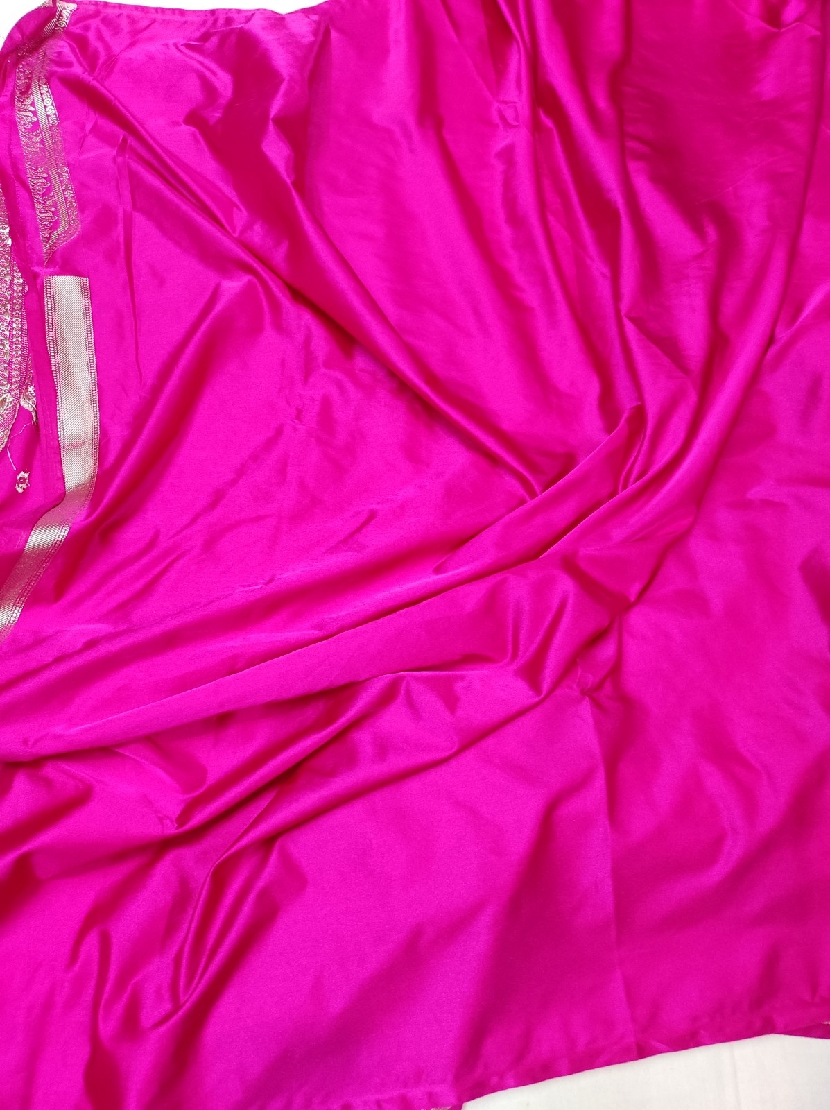 Banarasi Mashru Katan Saree – Mehraab Design with Plain Running Blouse