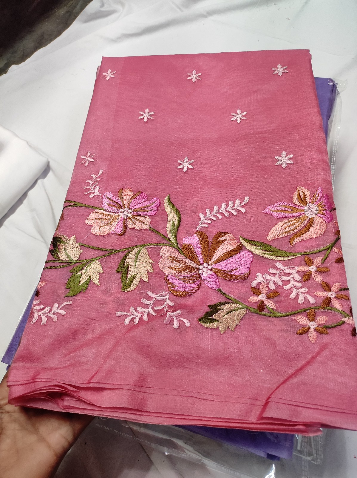 Banarasi Semi Kora Organza Embroidery Saree – Multiple Colours