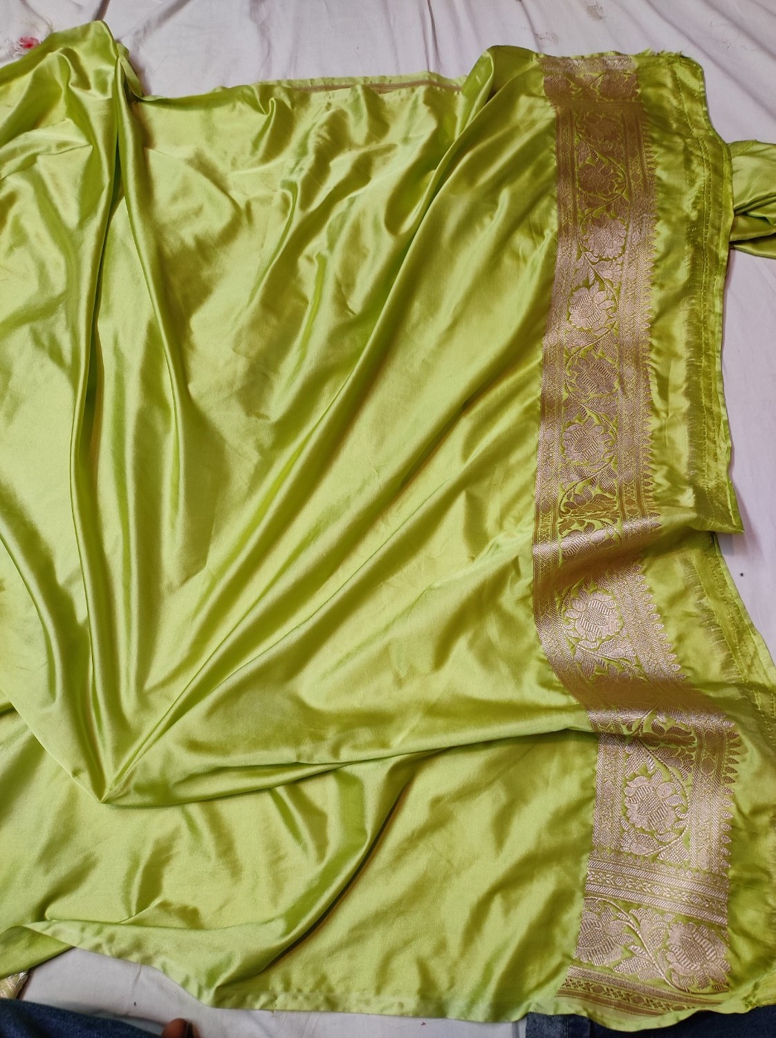Banarasi Mashru Katan Silk Saree – Light Green