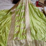 Banarasi Mashru Katan Silk Saree – Light Green