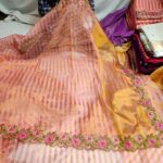 Banarasi Tissue Organza Embroidery Cutwork Saree