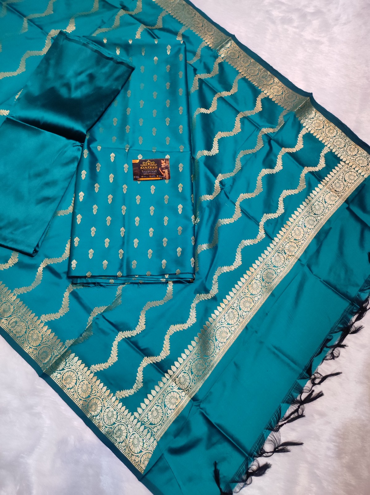 Banarasi Katan Silk 3-Piece Dress Material