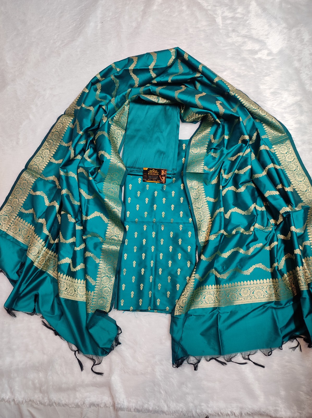 Banarasi Katan Silk 3-Piece Dress Material
