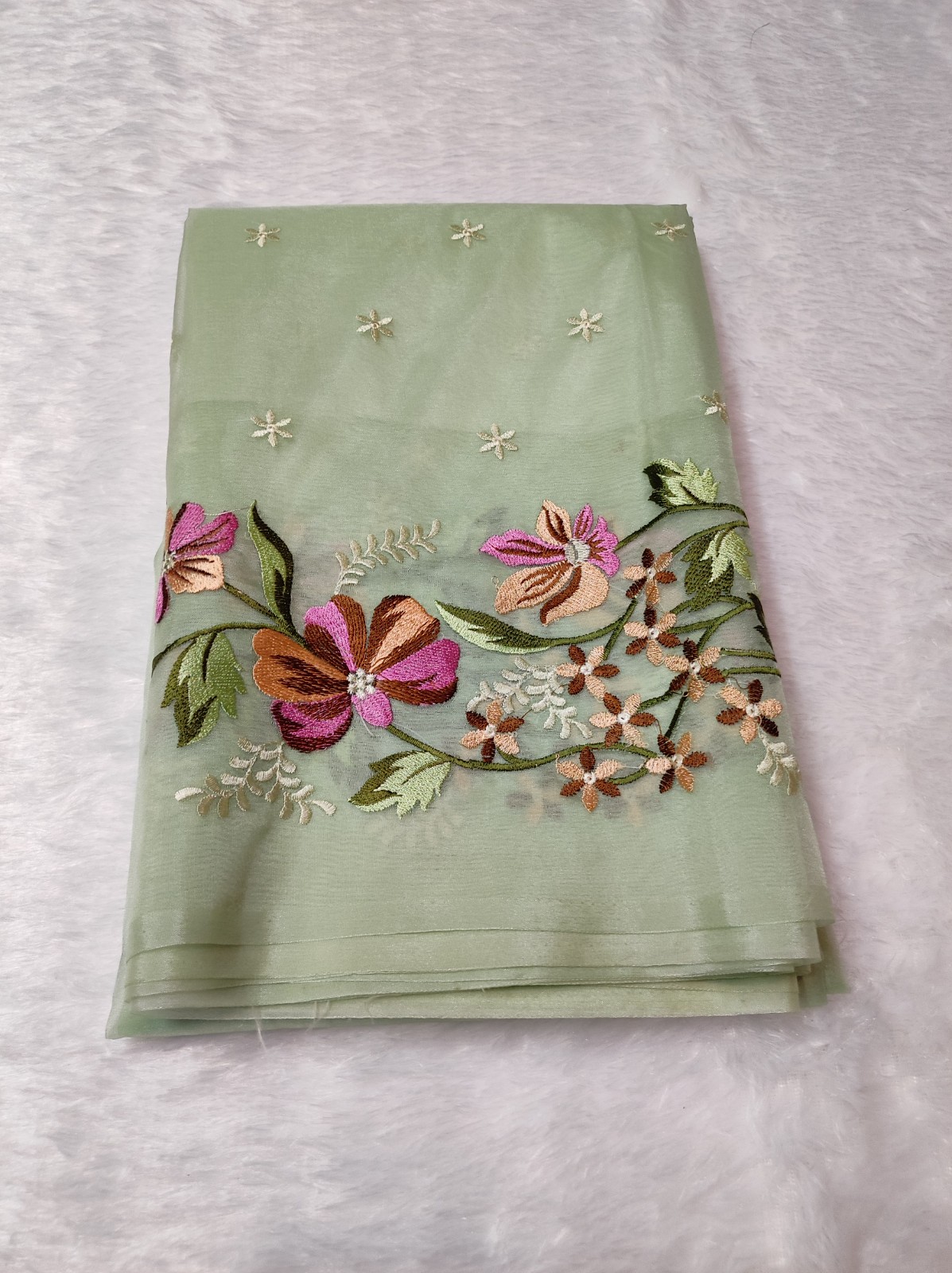 Banarasi Semi Kora Organza Embroidery Saree – Multiple Colours