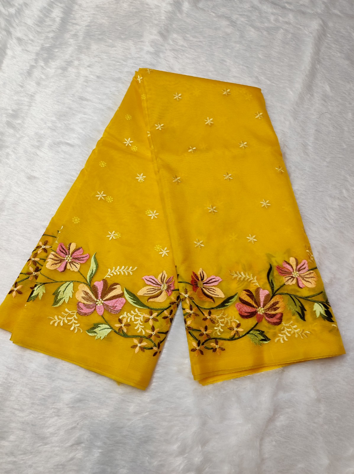 Banarasi Semi Kora Organza Embroidery Saree – Multiple Colours