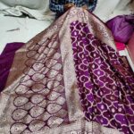 Banarasi Mashru Katan Rangkat Pattern Saree with Rich Zari Jaal, Border & Pallu