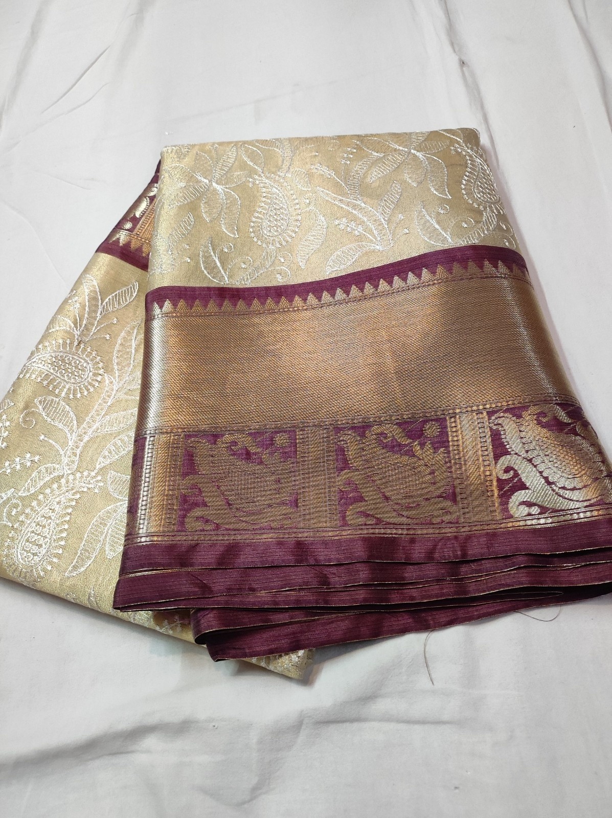 Banarasi Kanchi Katan Tissue Saree with Embroidery Work