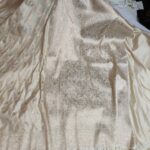 Cream Banarasi Mashru Katan Silk Saree with All Over Zari Buti, Rich Border & Pallu | Banarasi Textiles