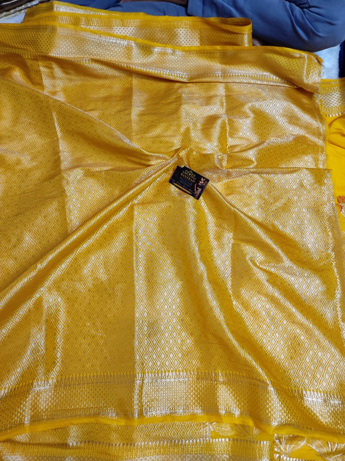 Banarasi Semi Katan Minakari Jaal Buta Saree with Zari Weaving Brocade Blouse