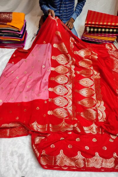 Semi Katan Dupion Dyeble Saree With Brocade Blouse