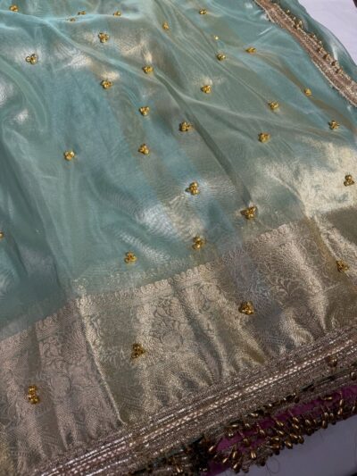 Banarasi Glass Tissue Ghungroo Work Saree | Trending Banarasi Saree