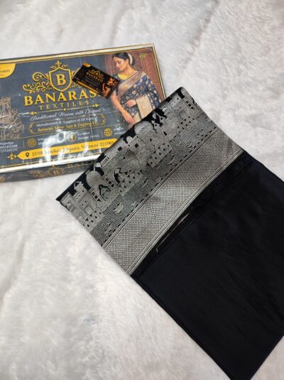 Banarasi Ganga Ghaat Design Mashru Silk Saree | Banarasi Textiles