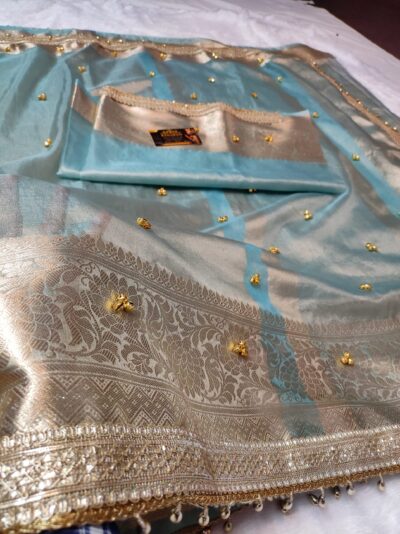 Banarasi Glass Tissue Ghungroo Work Saree | Trending Banarasi Saree